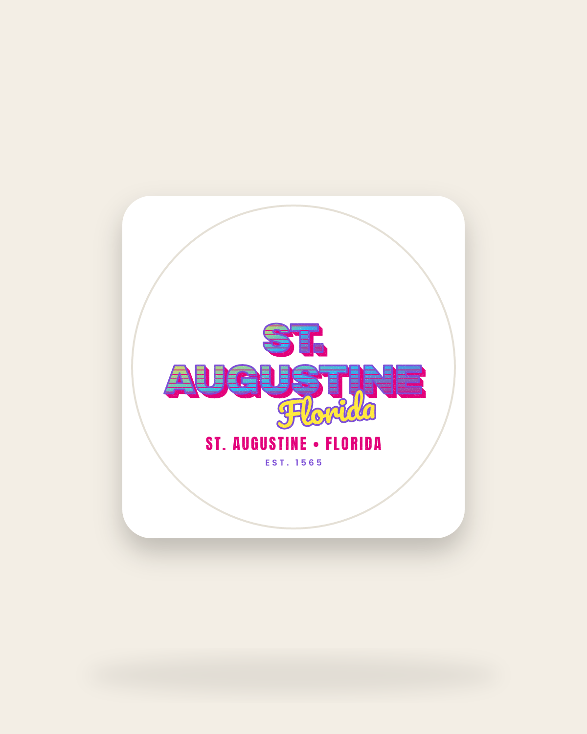 St. Augustine Music TV Kiss-Cut Sticker in White