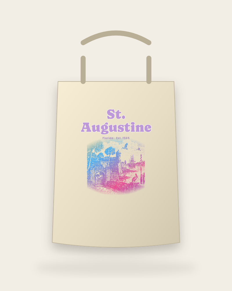 St. Augustine Old Fort & Lighthouse Canvas Tote
