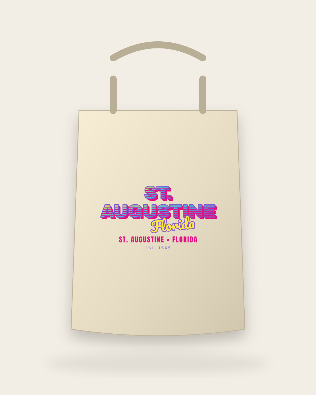 St. Augustine Music TV Canvas Tote in Beige