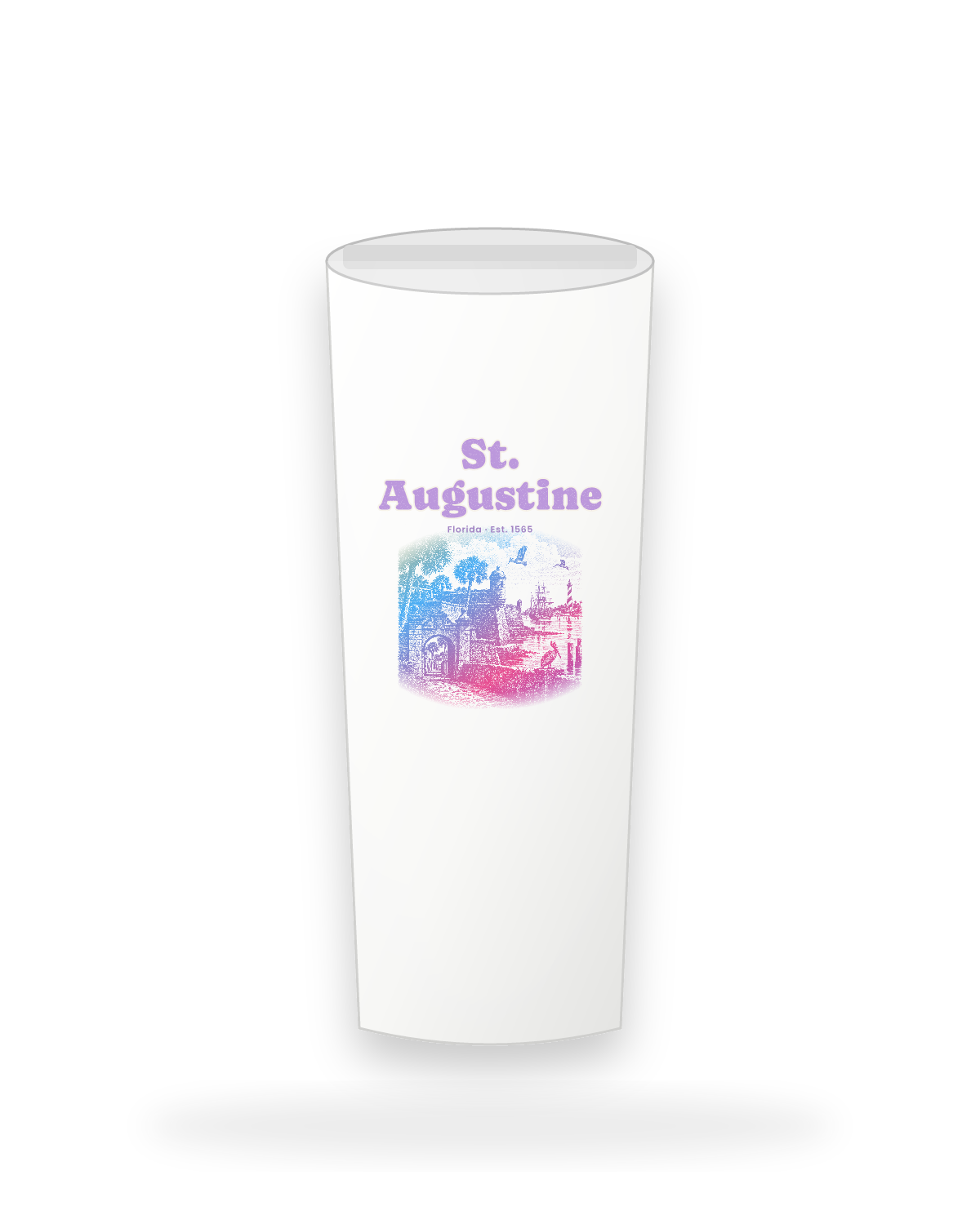 St. Augustine Old Fort & Lighthouse Insulated Tumbler 20oz in White
