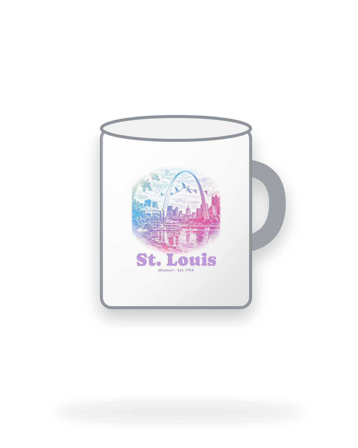 St. Louis Gateway Arch Enamel Camp Mug in White