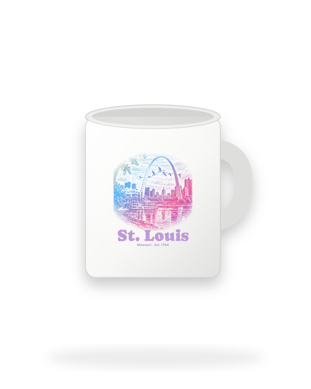 St. Louis Gateway Arch Ceramic Mug 11oz in White
