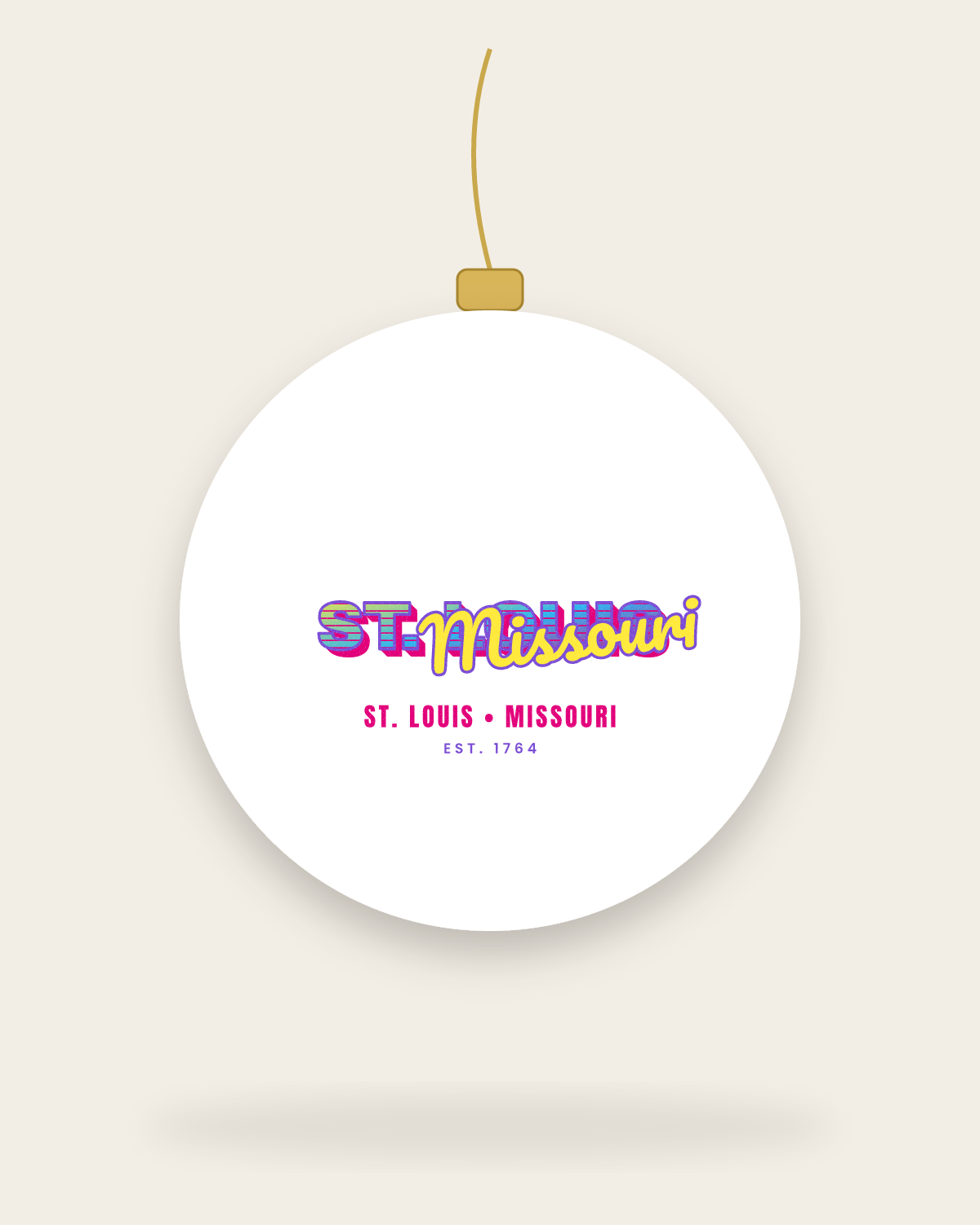 St. Louis Music TV Ceramic Ornament in White
