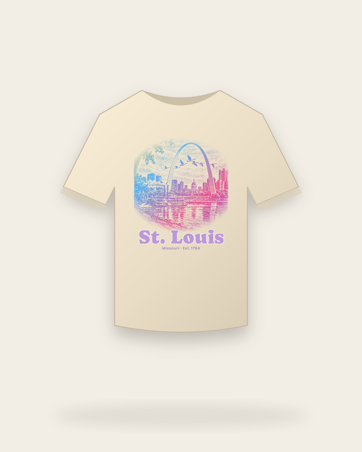 St. Louis Gateway Arch Organic Cotton Tee in Natural