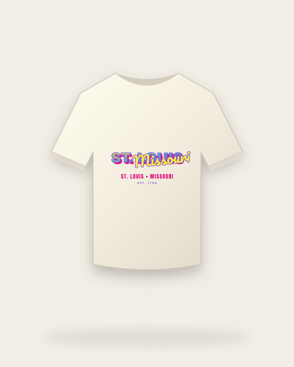 St. Louis Music TV Vintage Wash Tee in Ivory