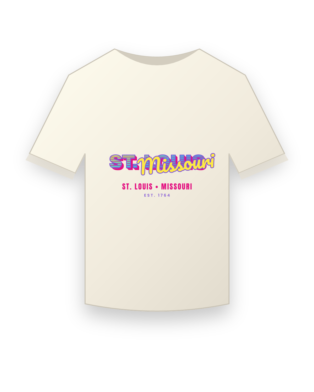 St. Louis Music TV Vintage Wash Tee in Ivory