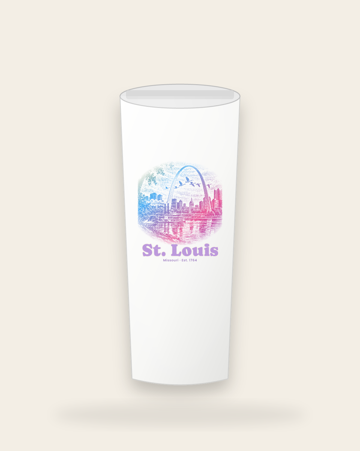 St. Louis Gateway Arch Insulated Tumbler 20oz in White