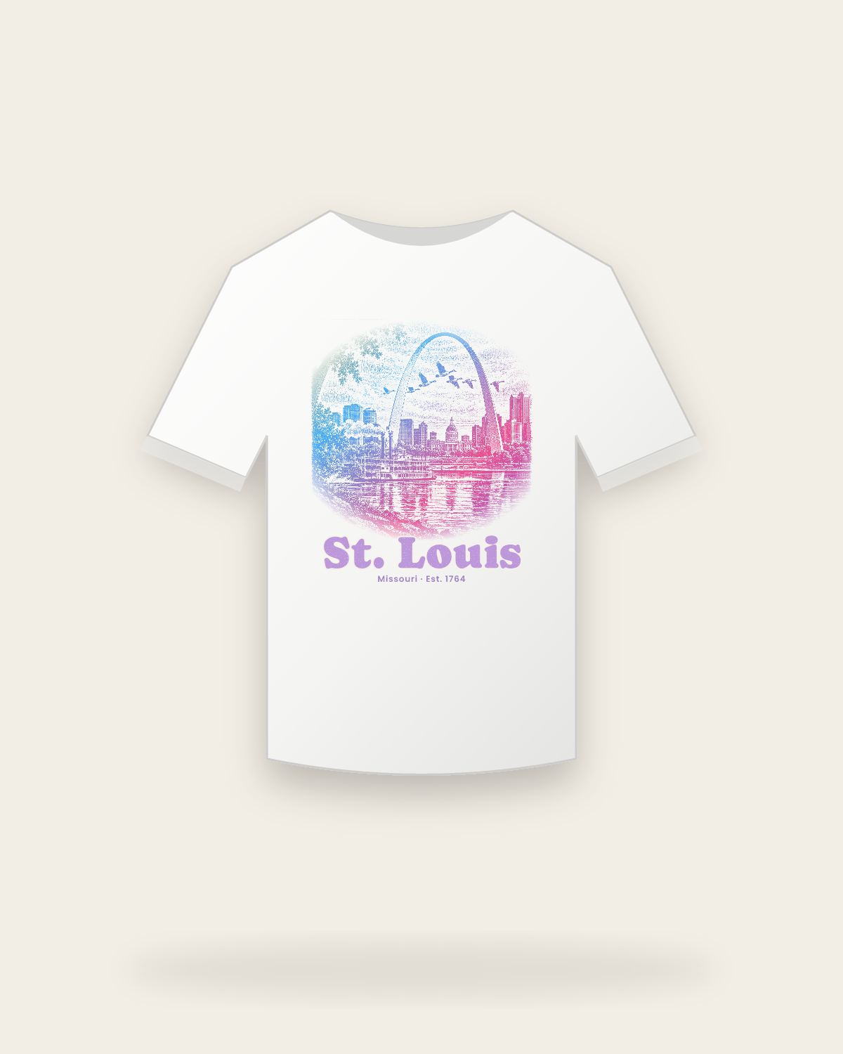St. Louis Gateway Arch Youth Tee in White