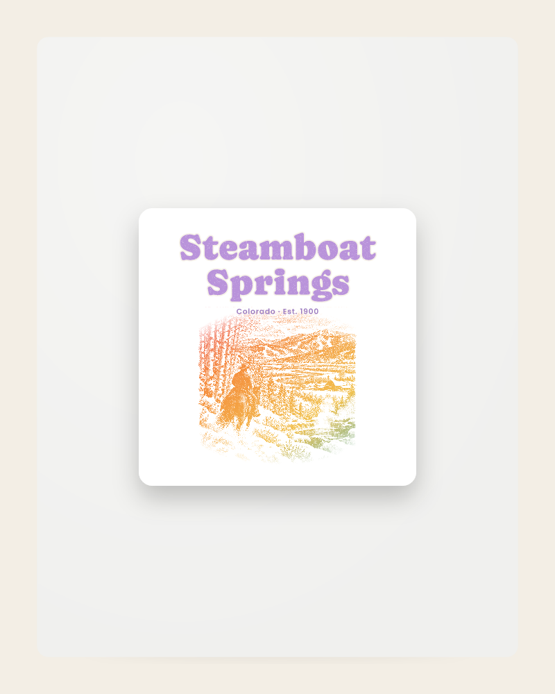 Steamboat Springs Cowboy Powder Fridge Magnet