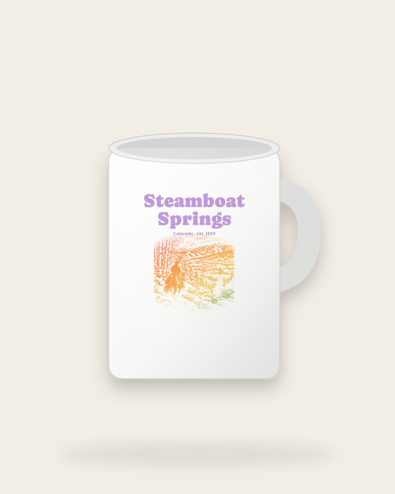 Steamboat Springs Cowboy Powder Ceramic Mug 15oz