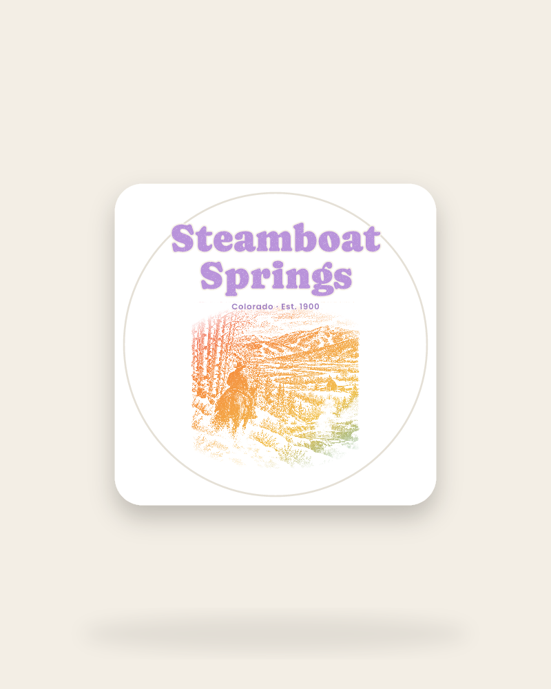 Steamboat Springs Cowboy Powder Kiss-Cut Sticker