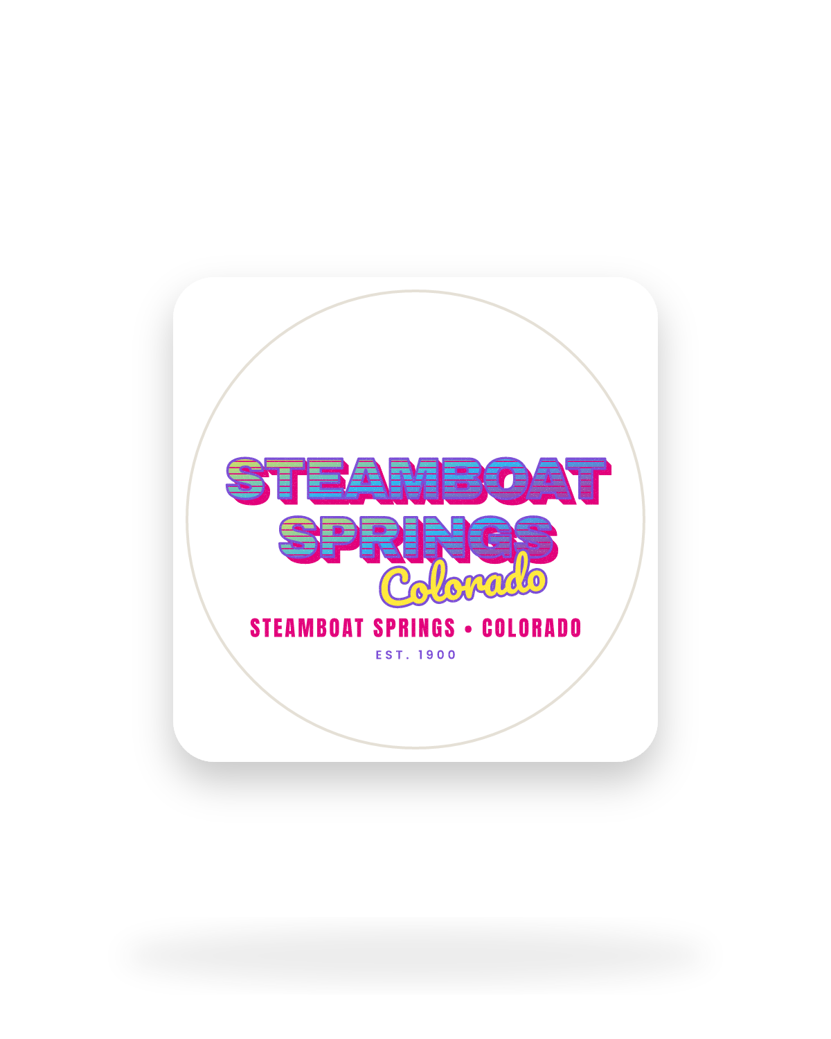 Steamboat Springs Music TV Kiss-Cut Sticker in White