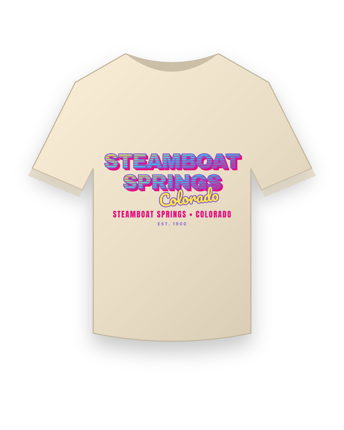 Steamboat Springs Music TV Organic Cotton Tee in Natural