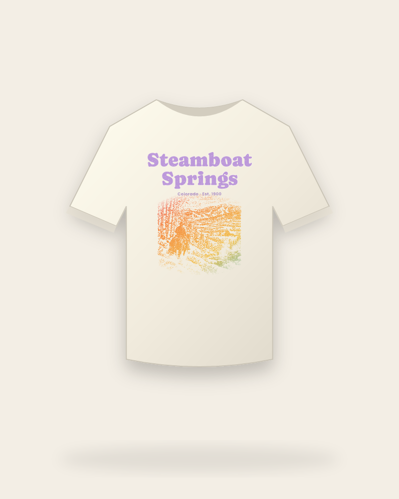 Steamboat Springs Cowboy Powder Vintage Wash Tee