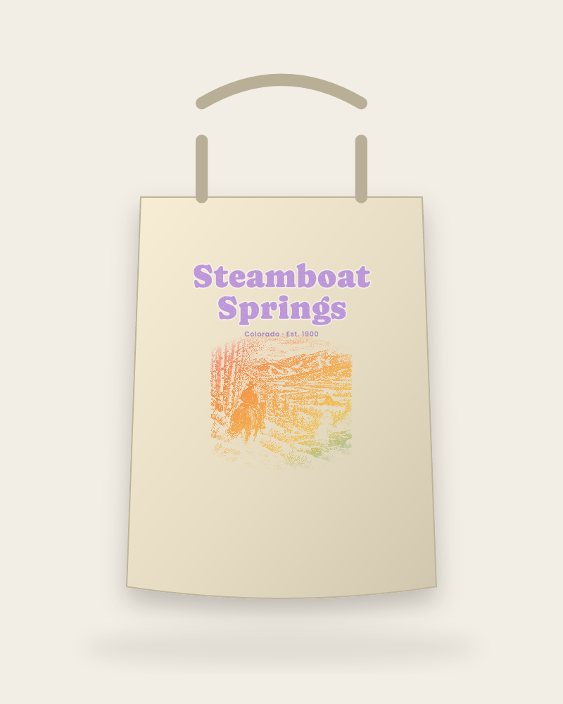 Steamboat Springs Cowboy Powder Canvas Tote
