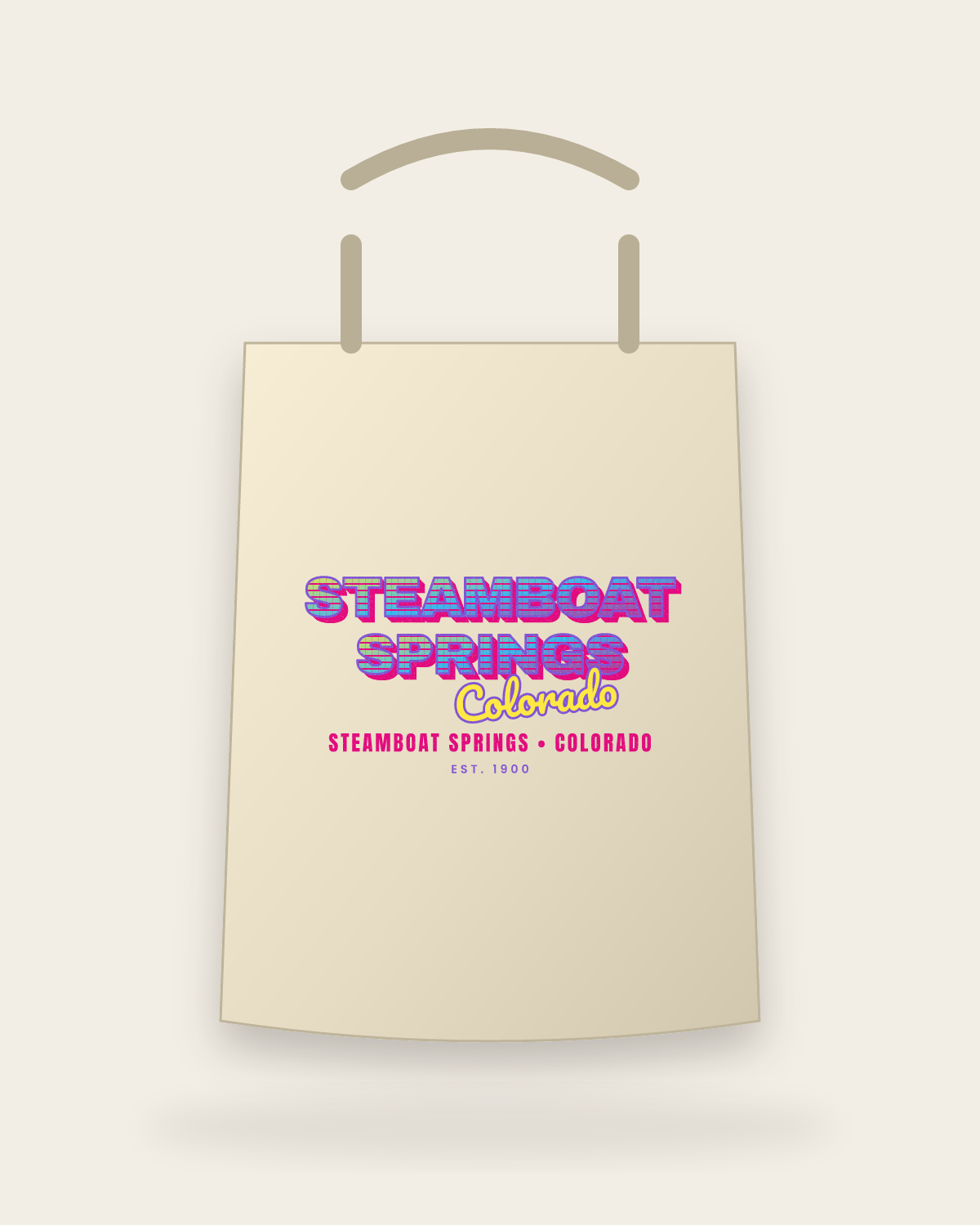 Steamboat Springs Music TV Canvas Tote in Beige