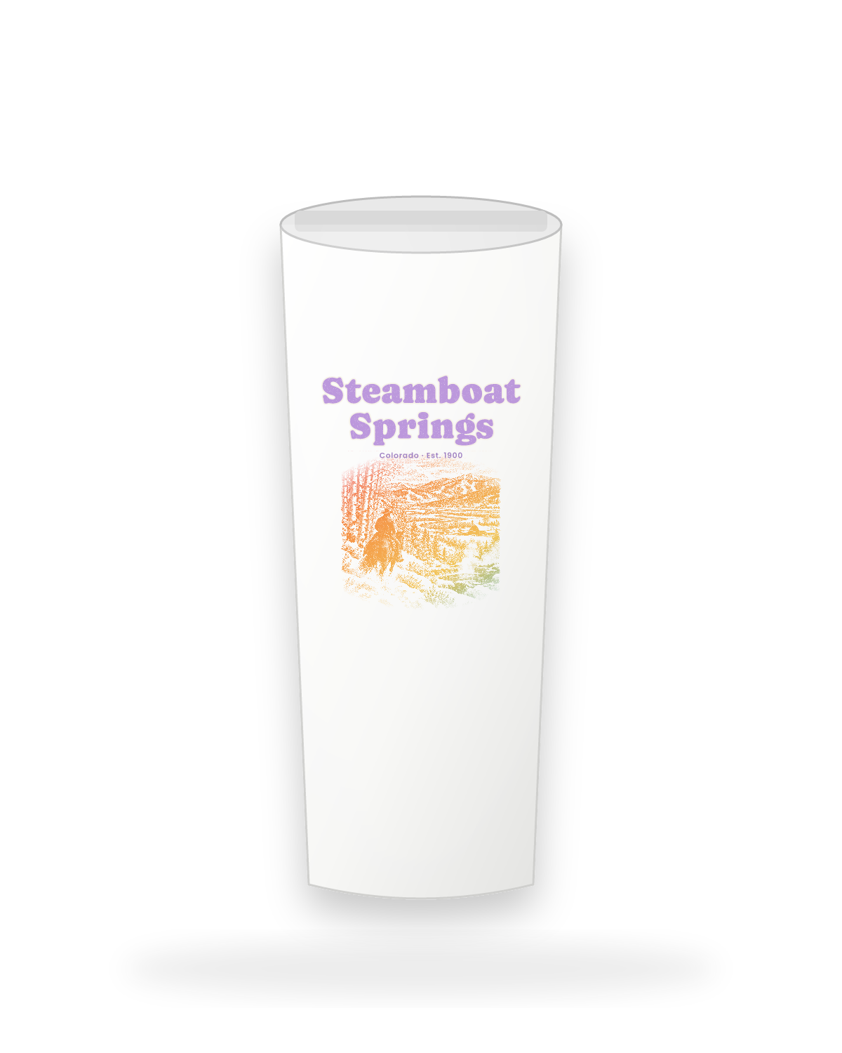 Steamboat Springs Cowboy Powder Insulated Tumbler 20oz in White