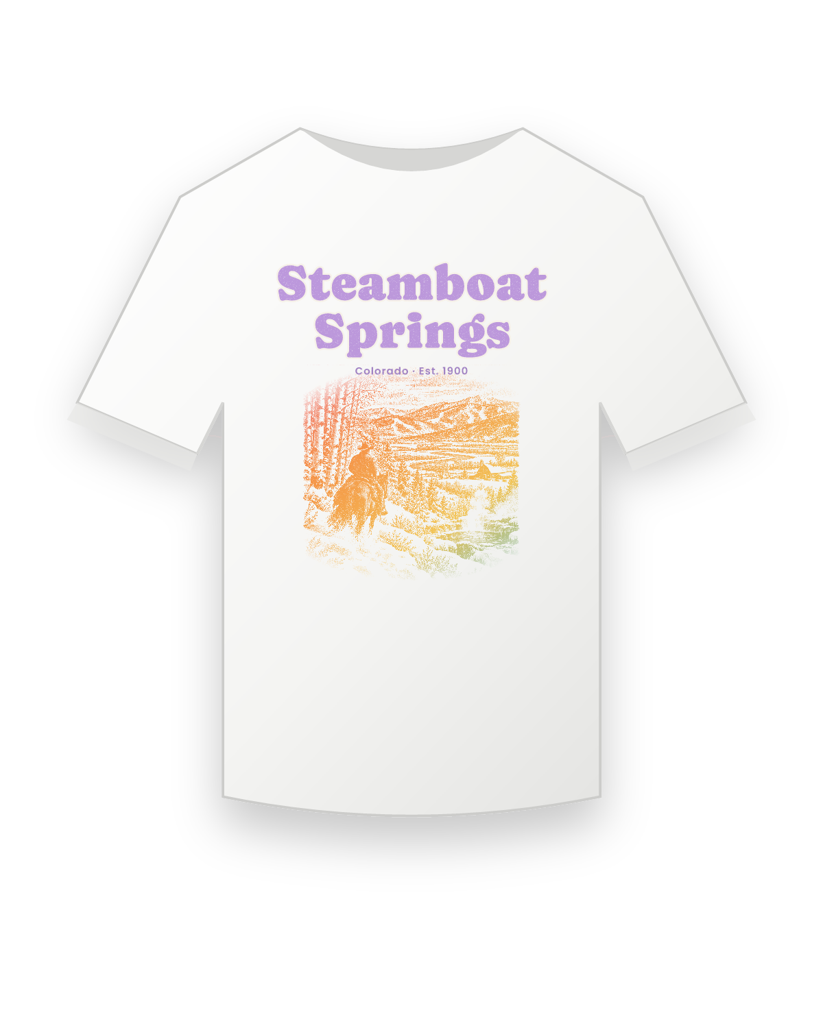 Steamboat Springs Cowboy Powder Youth Tee in White