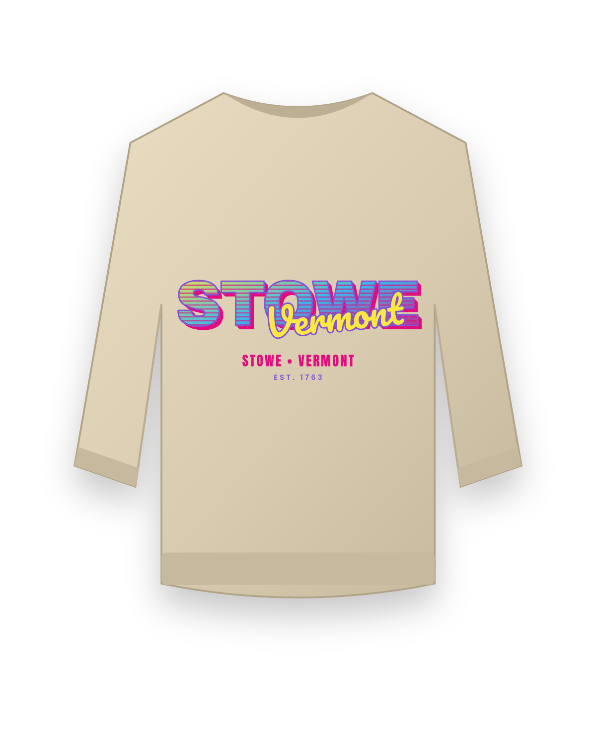 Stowe Music TV Crewneck Sweatshirt in Sand