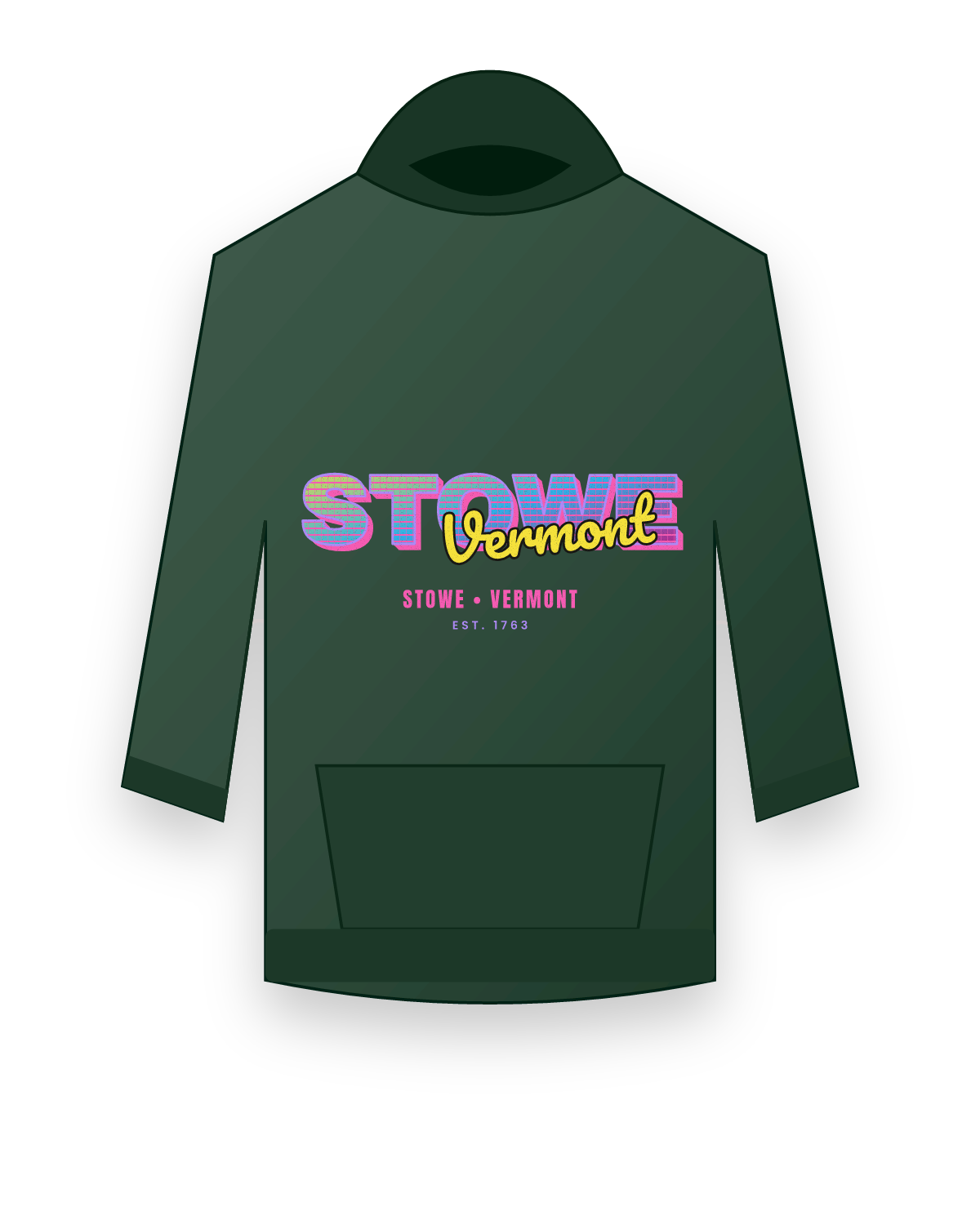 Stowe Music TV Hooded Sweatshirt in Forest Green