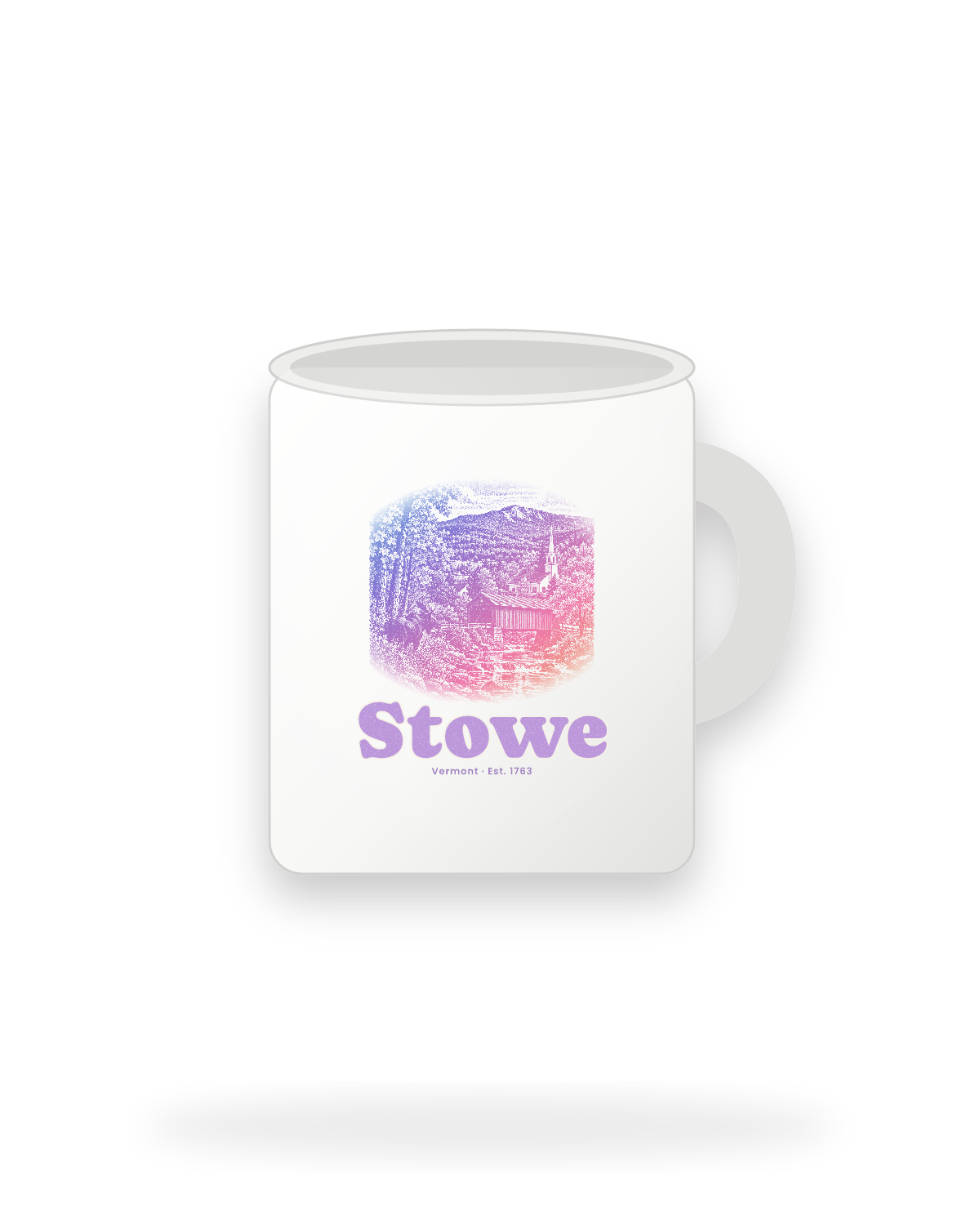 Stowe Covered Bridge Ceramic Mug 11oz in White