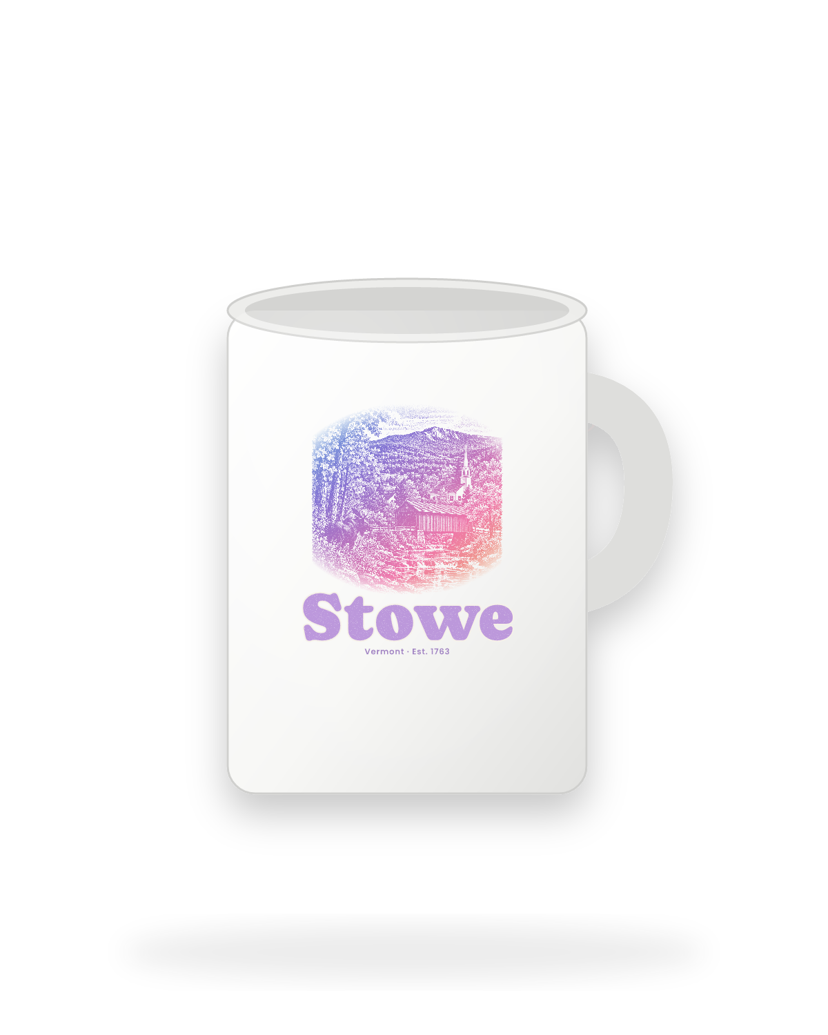 Stowe Covered Bridge Ceramic Mug 15oz in White