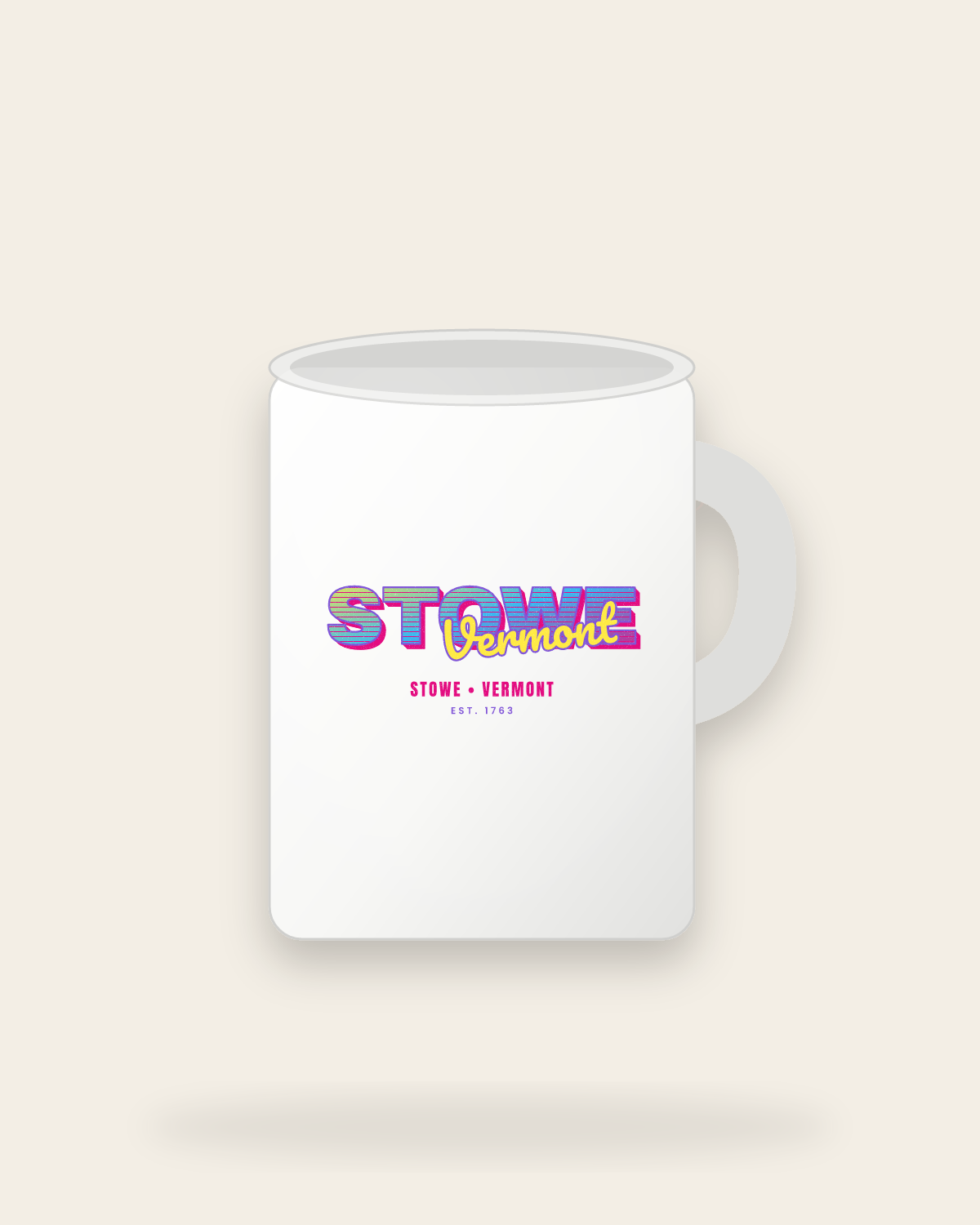 Stowe Music TV Ceramic Mug 15oz in White
