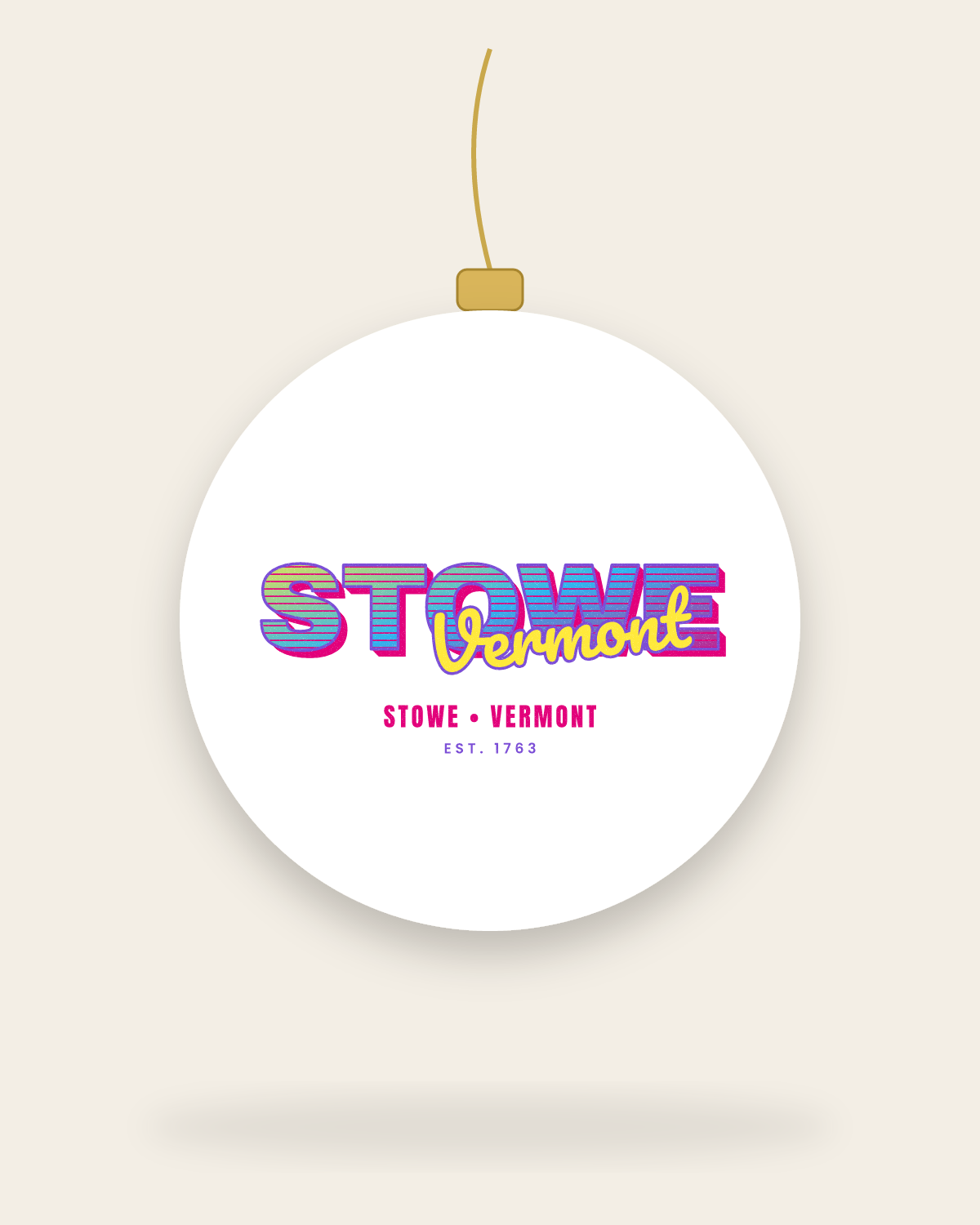 Stowe Music TV Ceramic Ornament in White