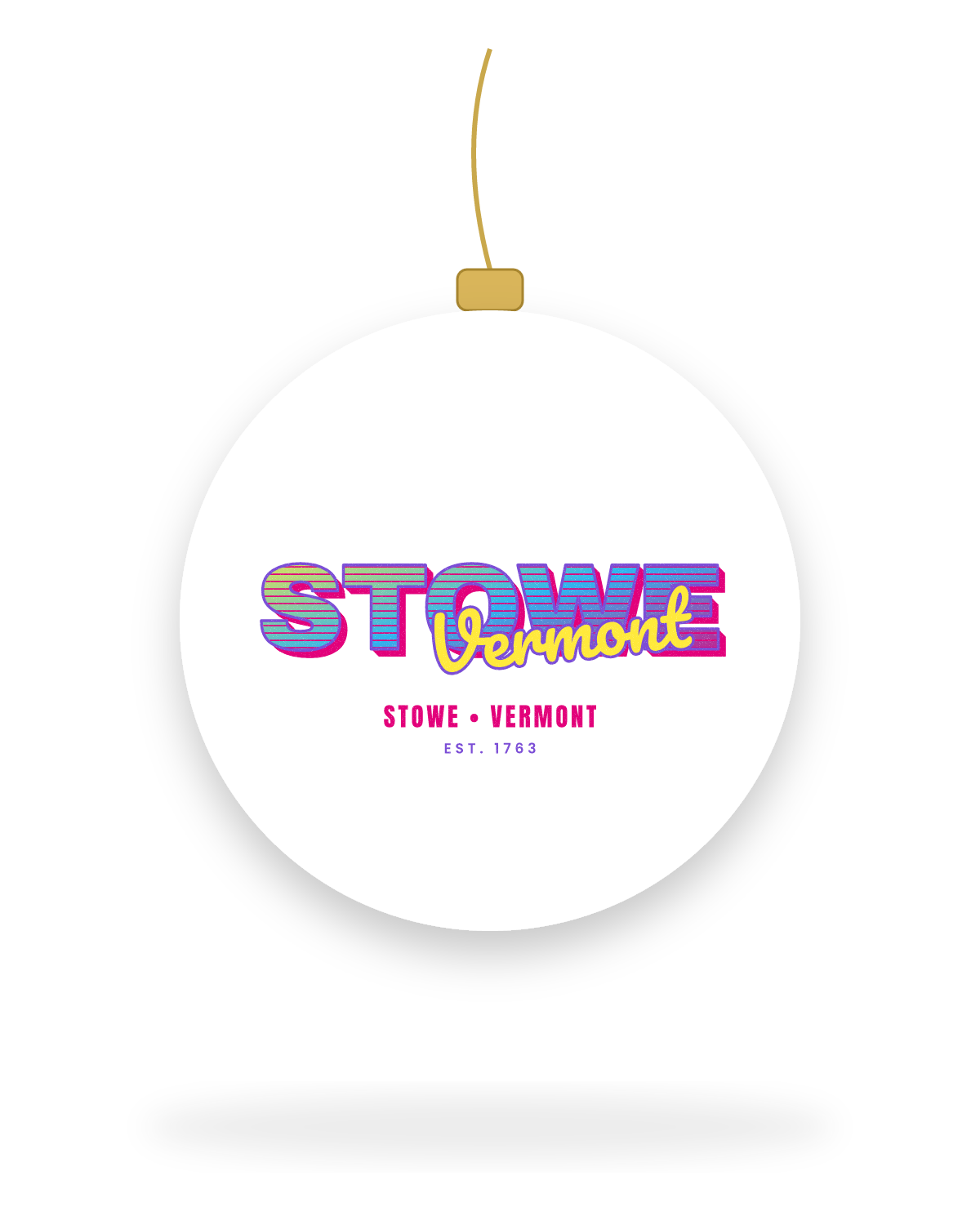 Stowe Music TV Ceramic Ornament in White
