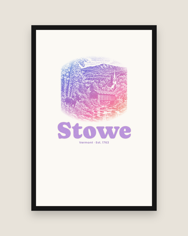 Stowe Covered Bridge Matte Poster