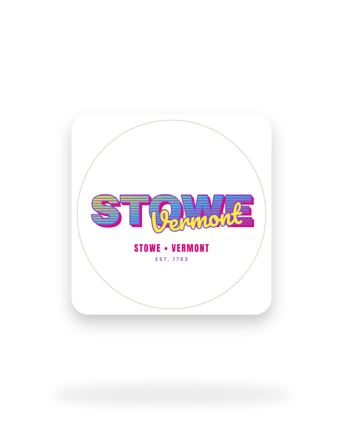Stowe Music TV Kiss-Cut Sticker in White