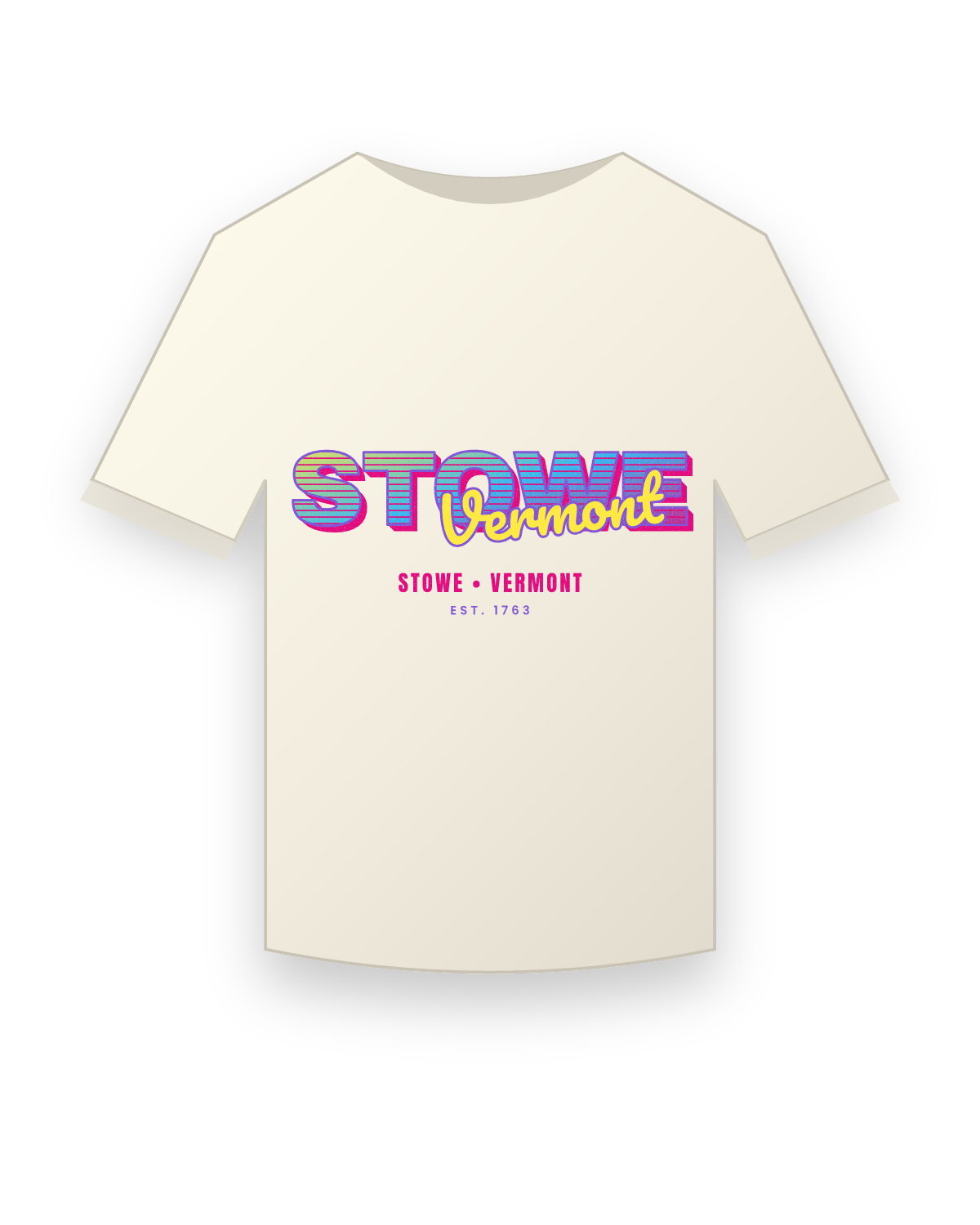 Stowe Music TV Vintage Wash Tee in Ivory