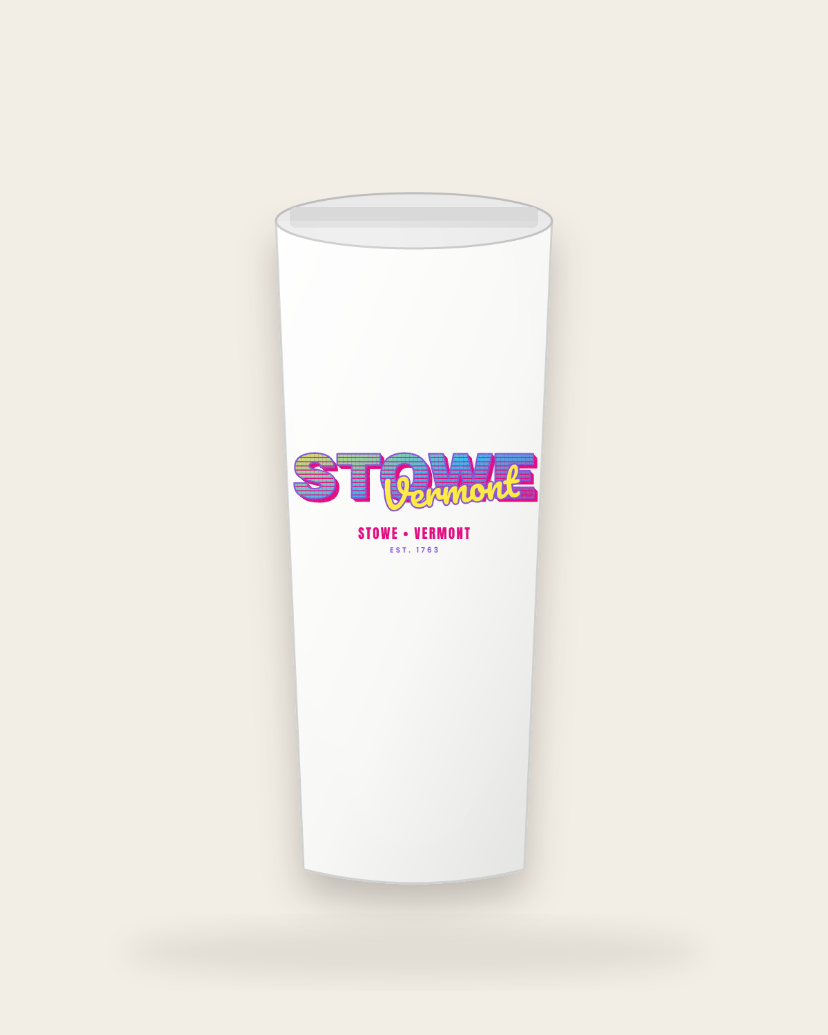 Stowe Music TV Insulated Tumbler 20oz in White