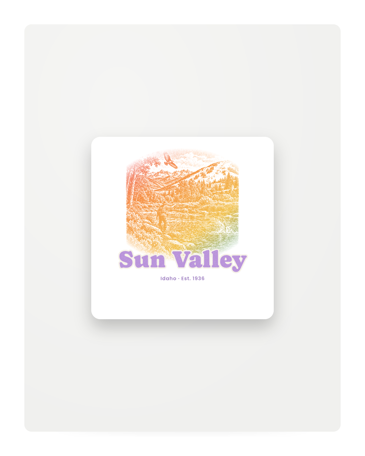 Sun Valley River Cast Fridge Magnet in White
