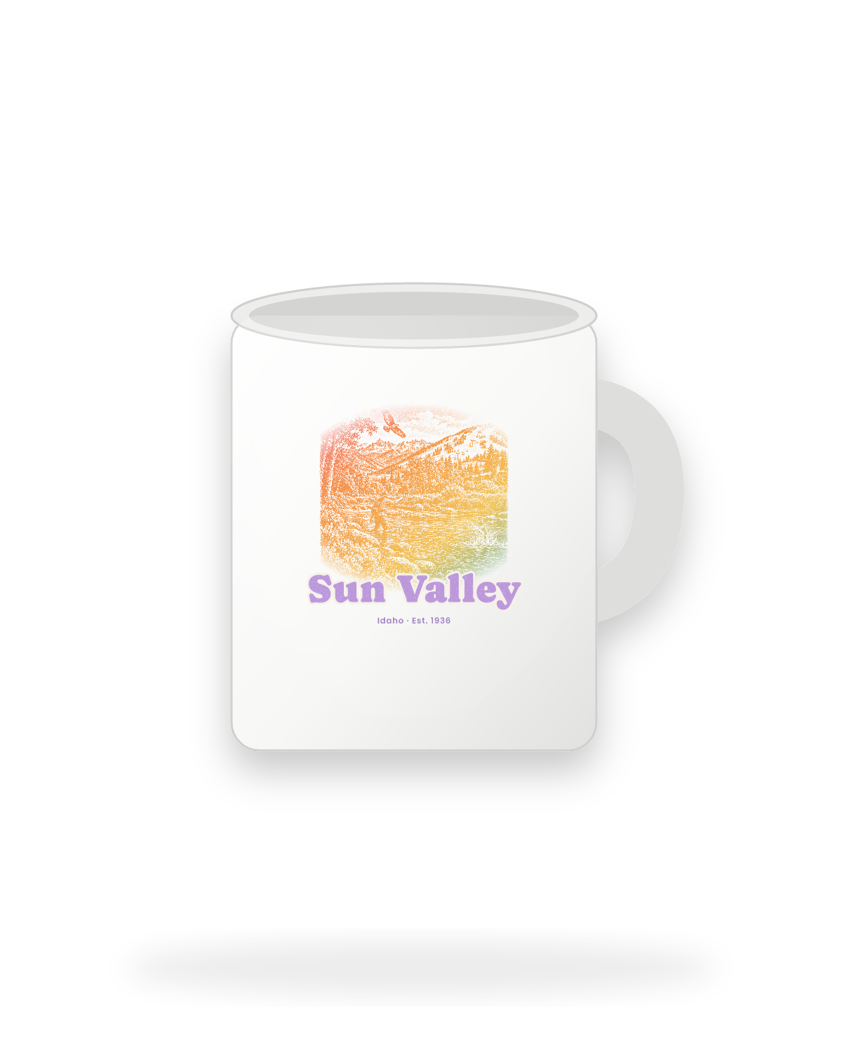 Sun Valley River Cast Ceramic Mug 11oz in White