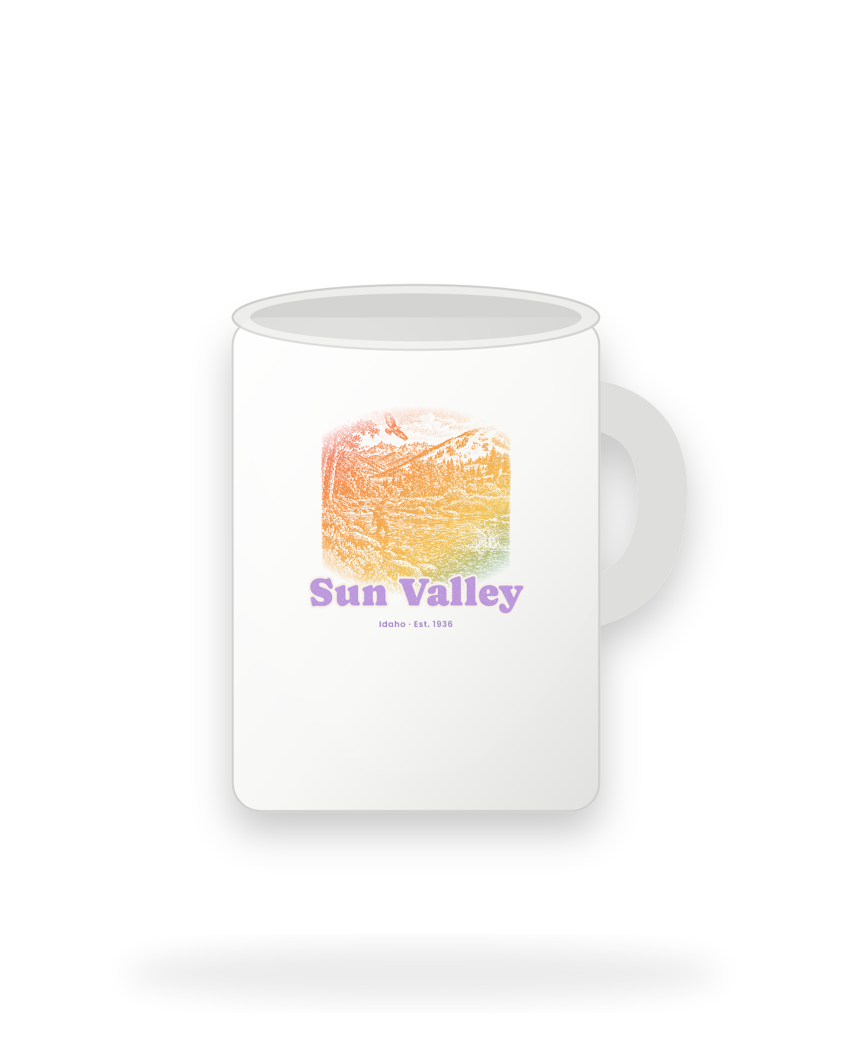 Sun Valley River Cast Ceramic Mug 15oz in White