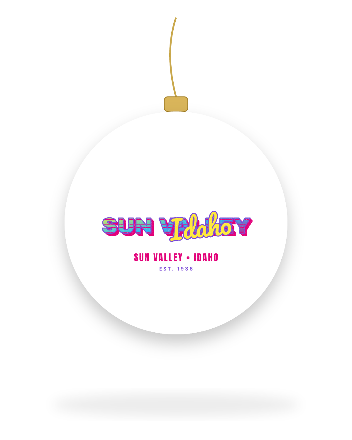 Sun Valley Music TV Ceramic Ornament in White