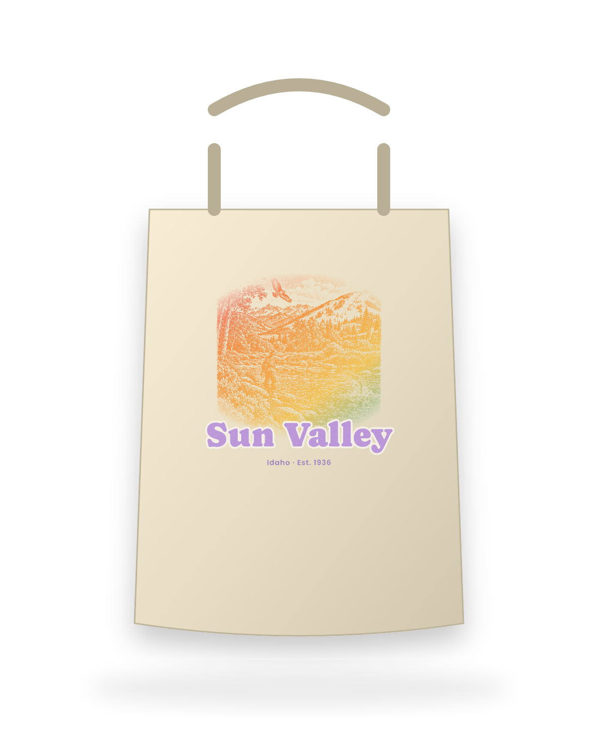 Sun Valley River Cast Canvas Tote in Beige