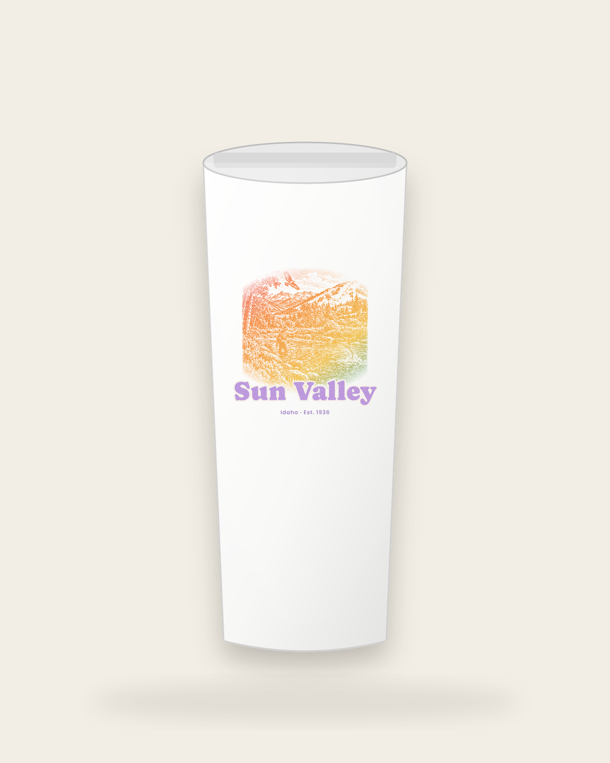 Sun Valley River Cast Insulated Tumbler 20oz in White