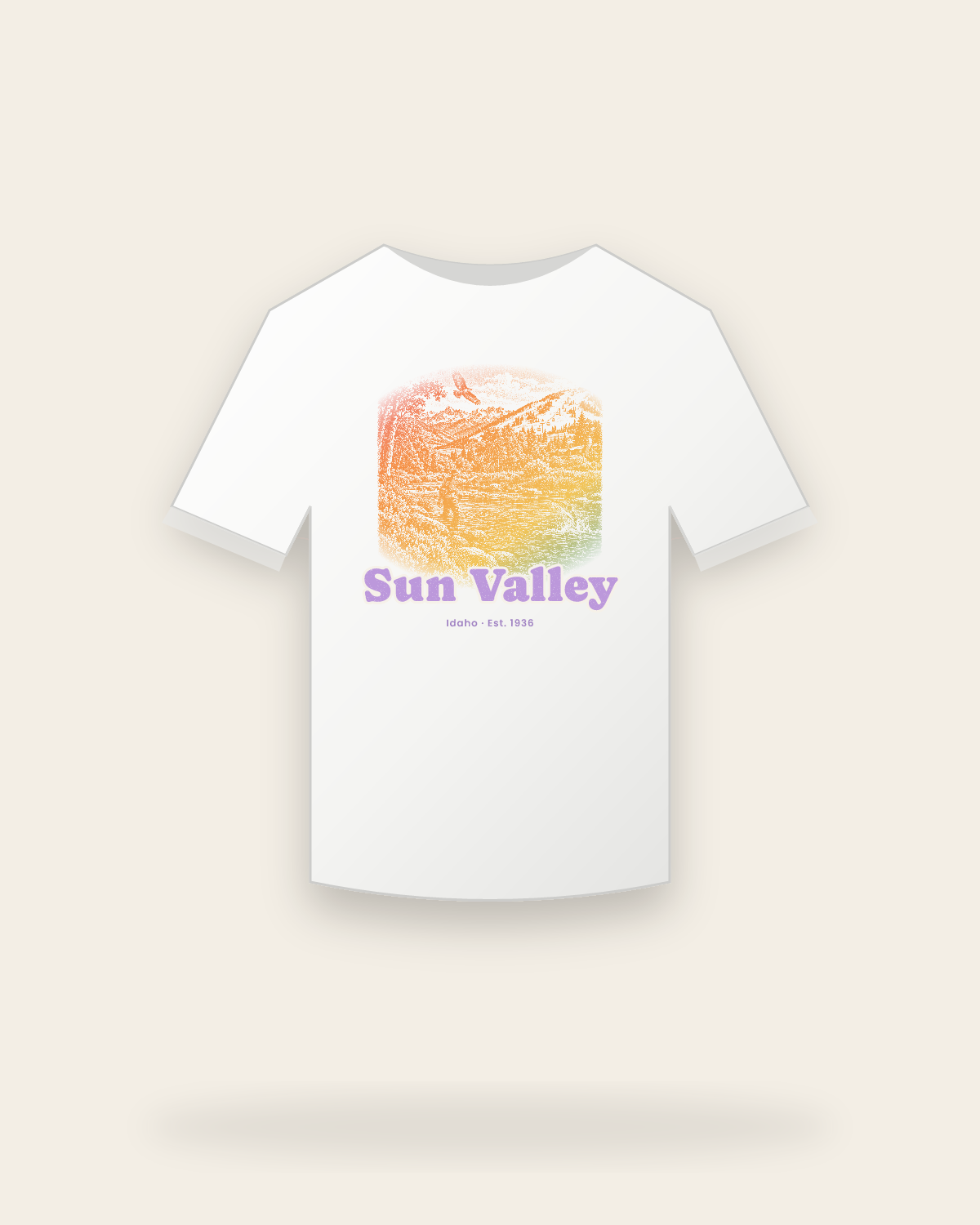 Sun Valley River Cast Youth Tee in White