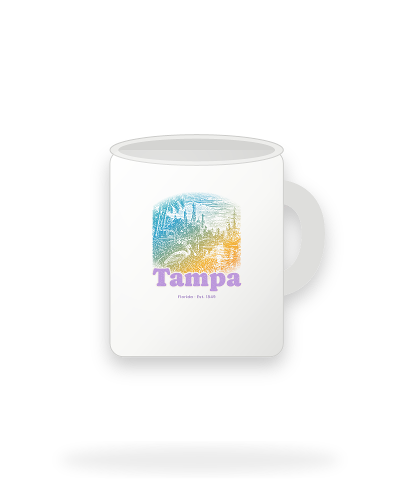 Tampa Minarets & Spoonbill Ceramic Mug 11oz