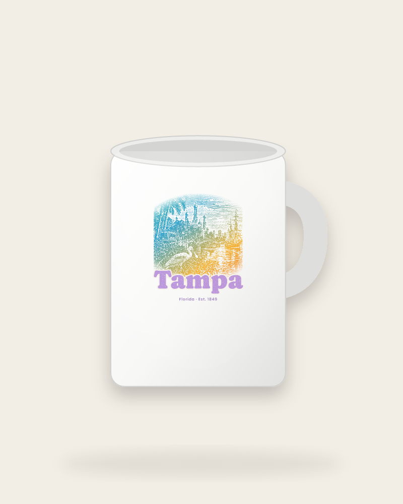 Tampa Minarets & Spoonbill Ceramic Mug 15oz