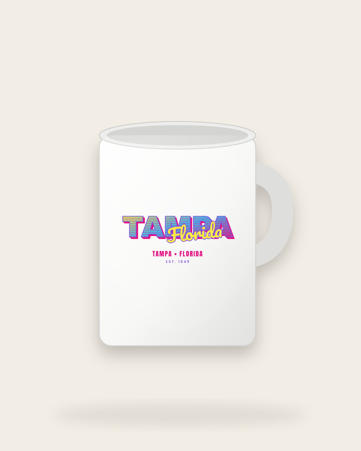 Tampa Music TV Ceramic Mug 15oz in White