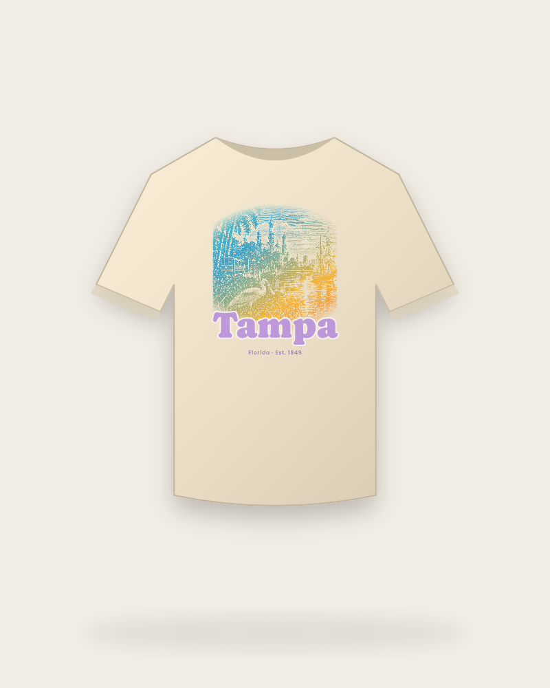 Tampa Minarets & Spoonbill Organic Cotton Tee
