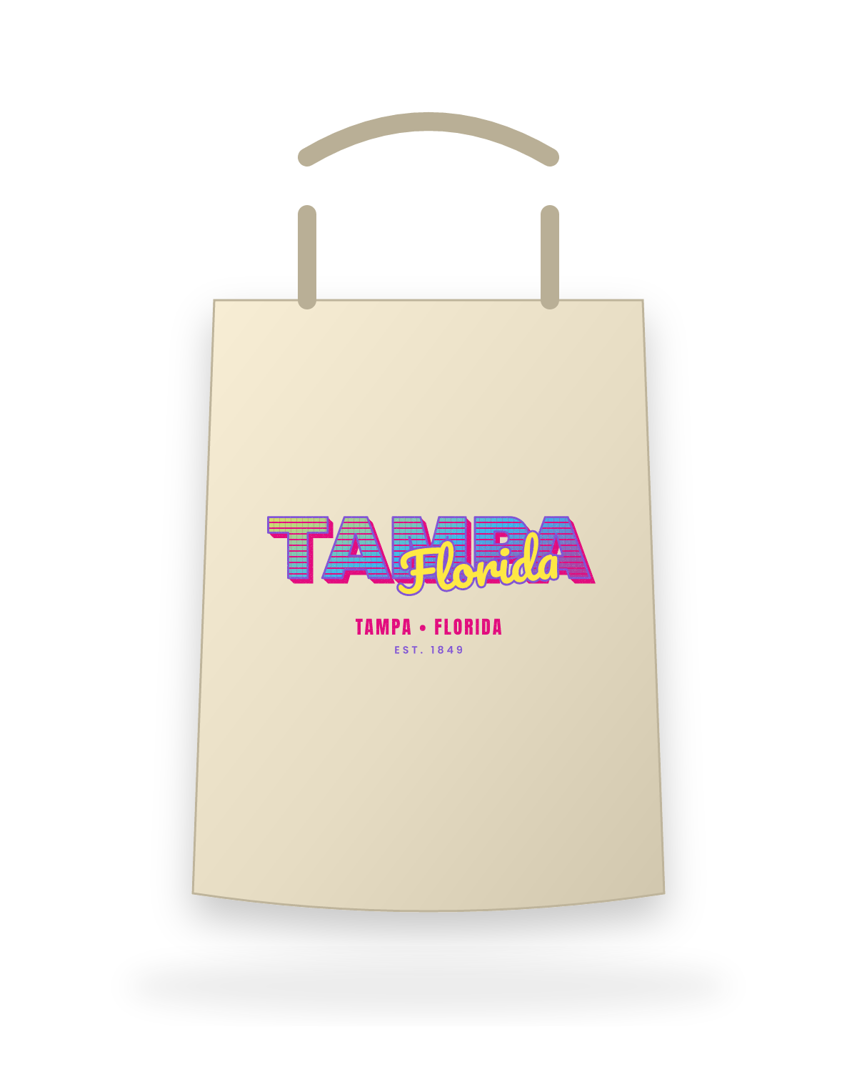 Tampa Music TV Canvas Tote in Beige