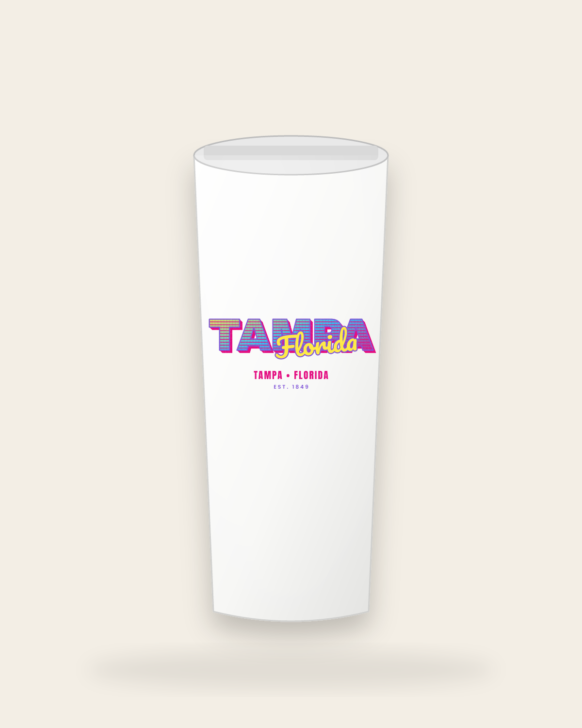 Tampa Music TV Insulated Tumbler 20oz in White