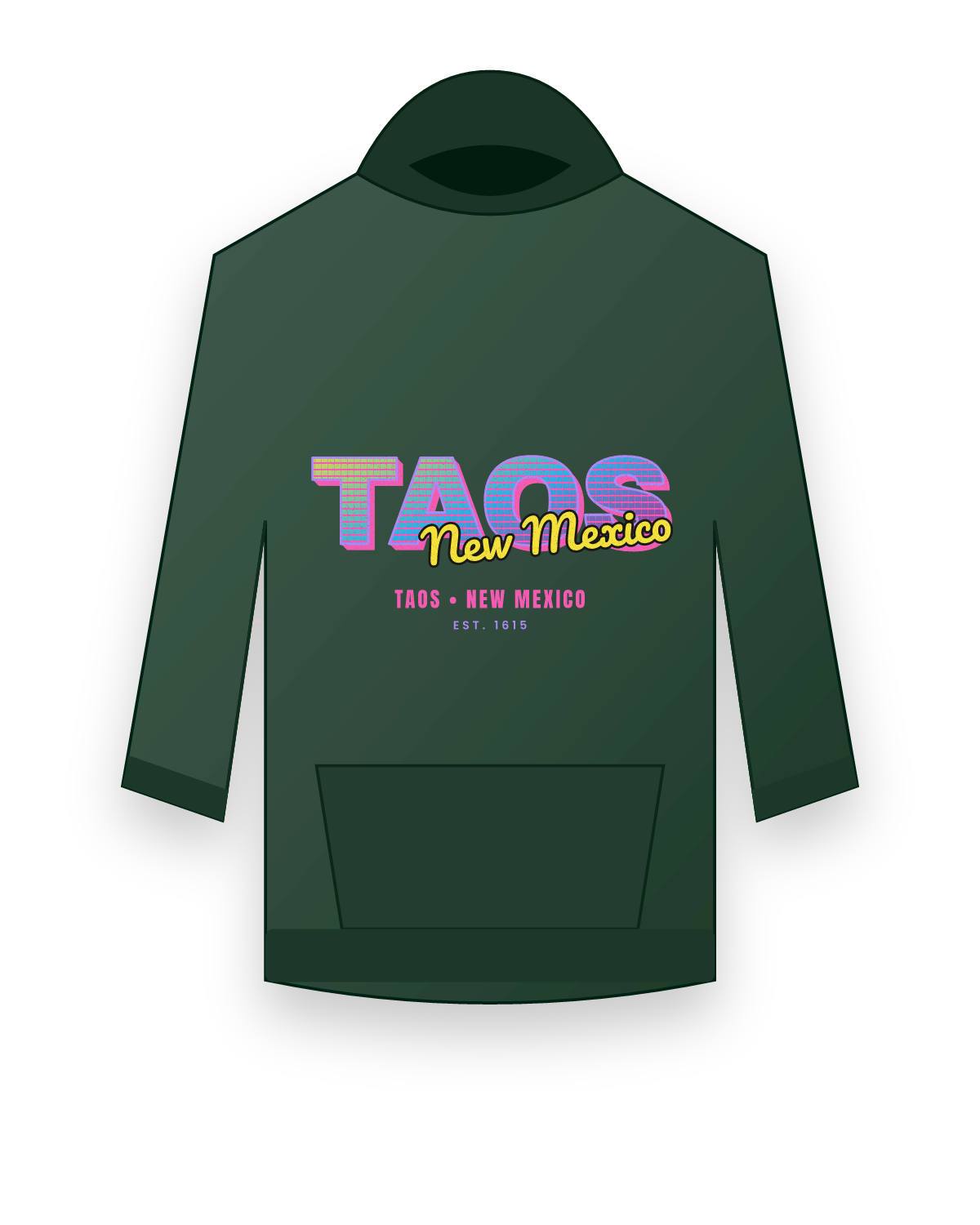 Taos Music TV Hooded Sweatshirt in Forest Green