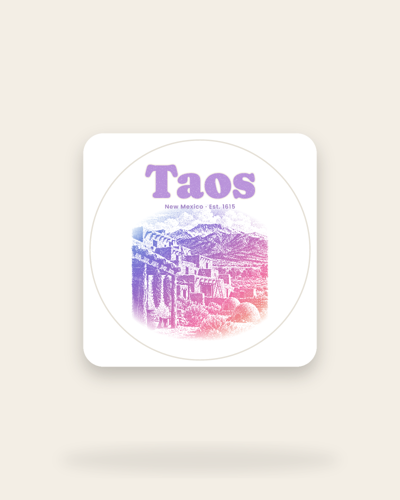 Taos Adobe Pueblo Kiss-Cut Sticker