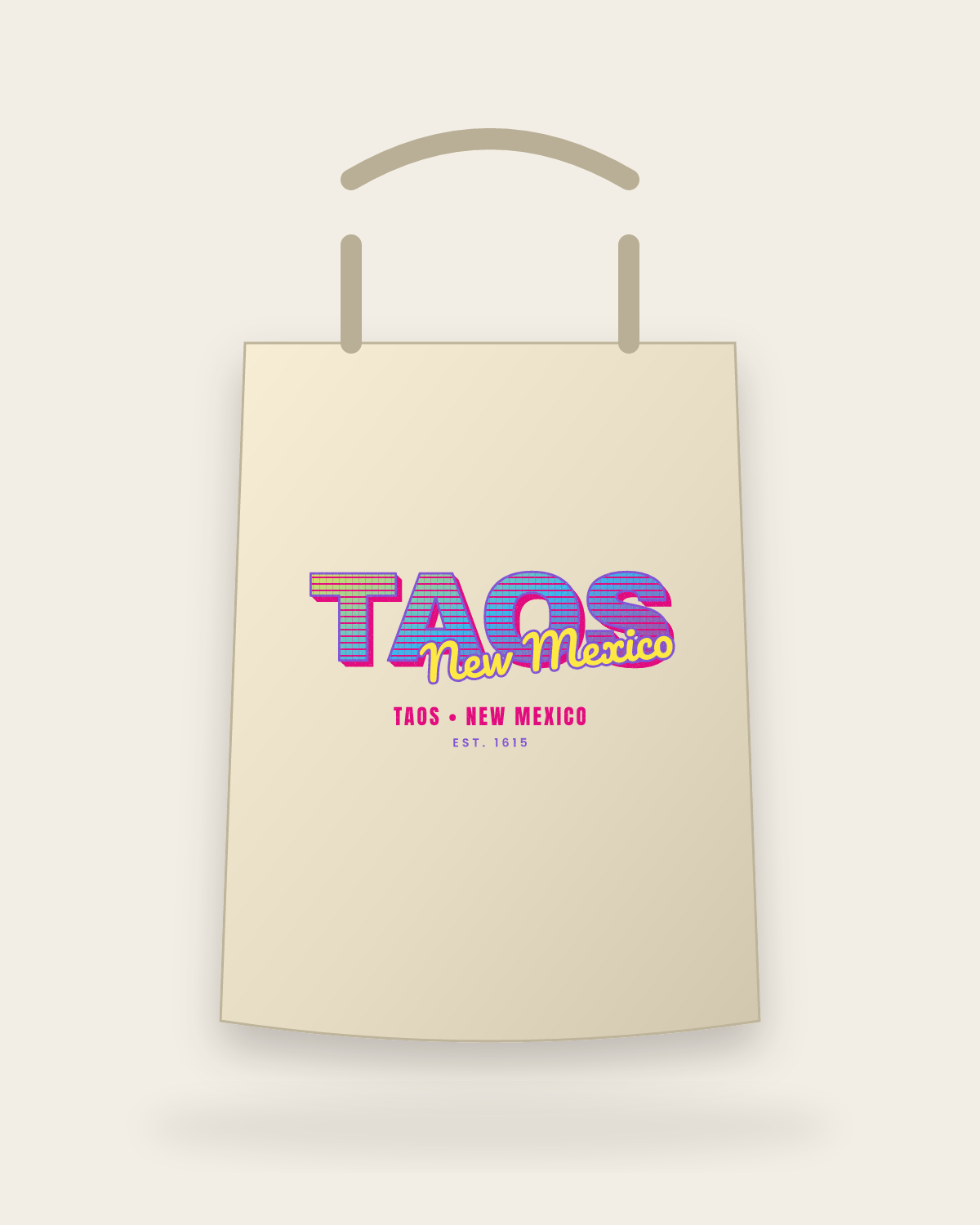 Taos Music TV Canvas Tote in Beige