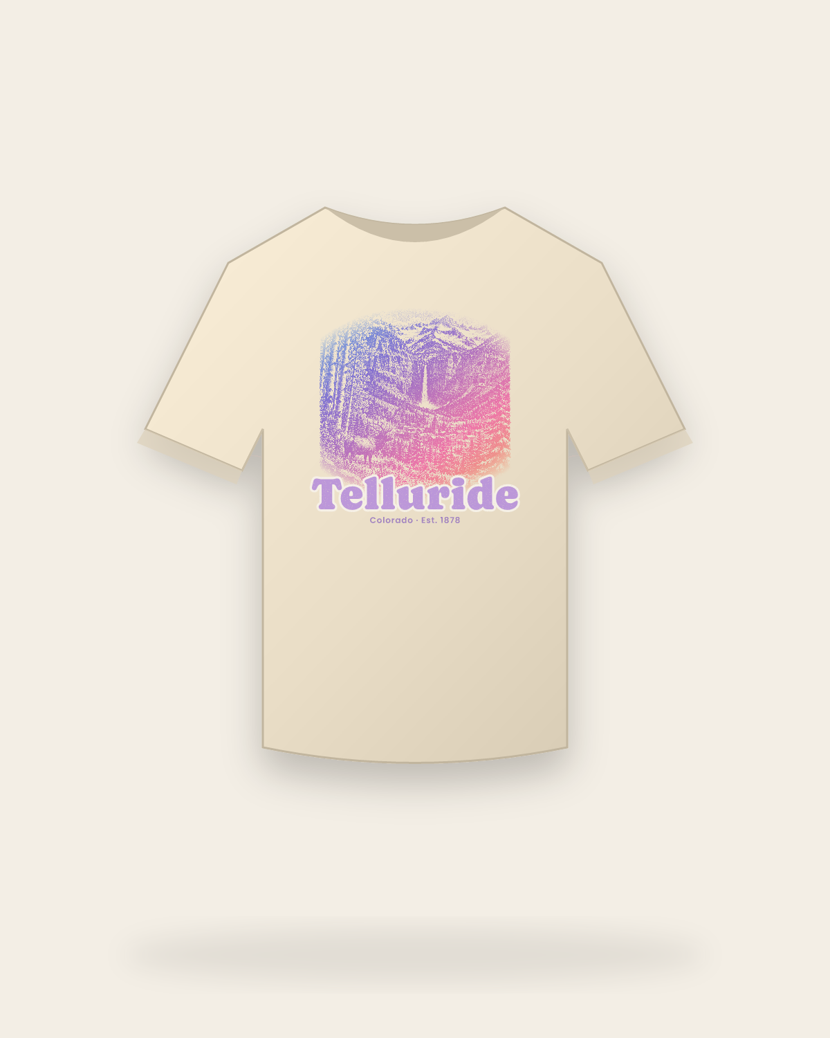 Telluride Box Canyon Falls Organic Cotton Tee in Natural